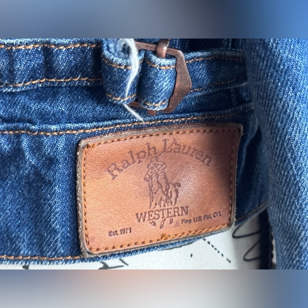 vintage 80s 90s ralph lauren western denim corduroy collar jean jacket - Picture 6 of 13